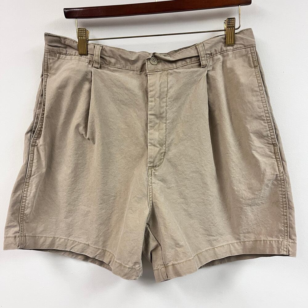 Vintage men's American Eagle 100% cotton khaki pleat front chino shorts 34
